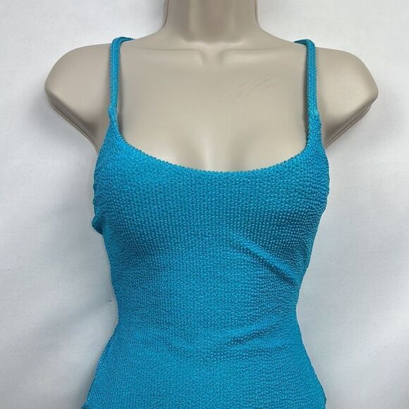 Show Me Your MuMu Blue One Piece Swimsuit Scoop Neckline - Picture 7 of 13